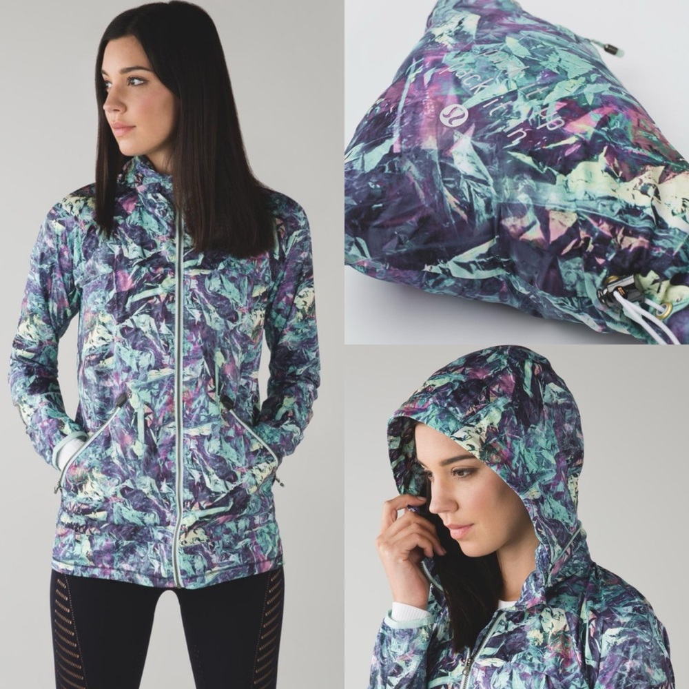 Lululemon Miss Misty Jacket Size 6 Lightweight Rain Coat Packable Iridescent